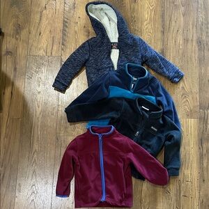 Kids' Hoodie and Fleece Jacket Set - Navy, Black, Burgundy